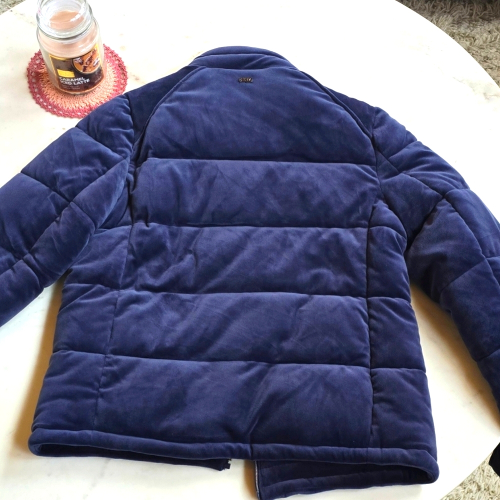 NWOT Marc New York navy quilted velvet puffer jacket size large - Picture 7 of 12